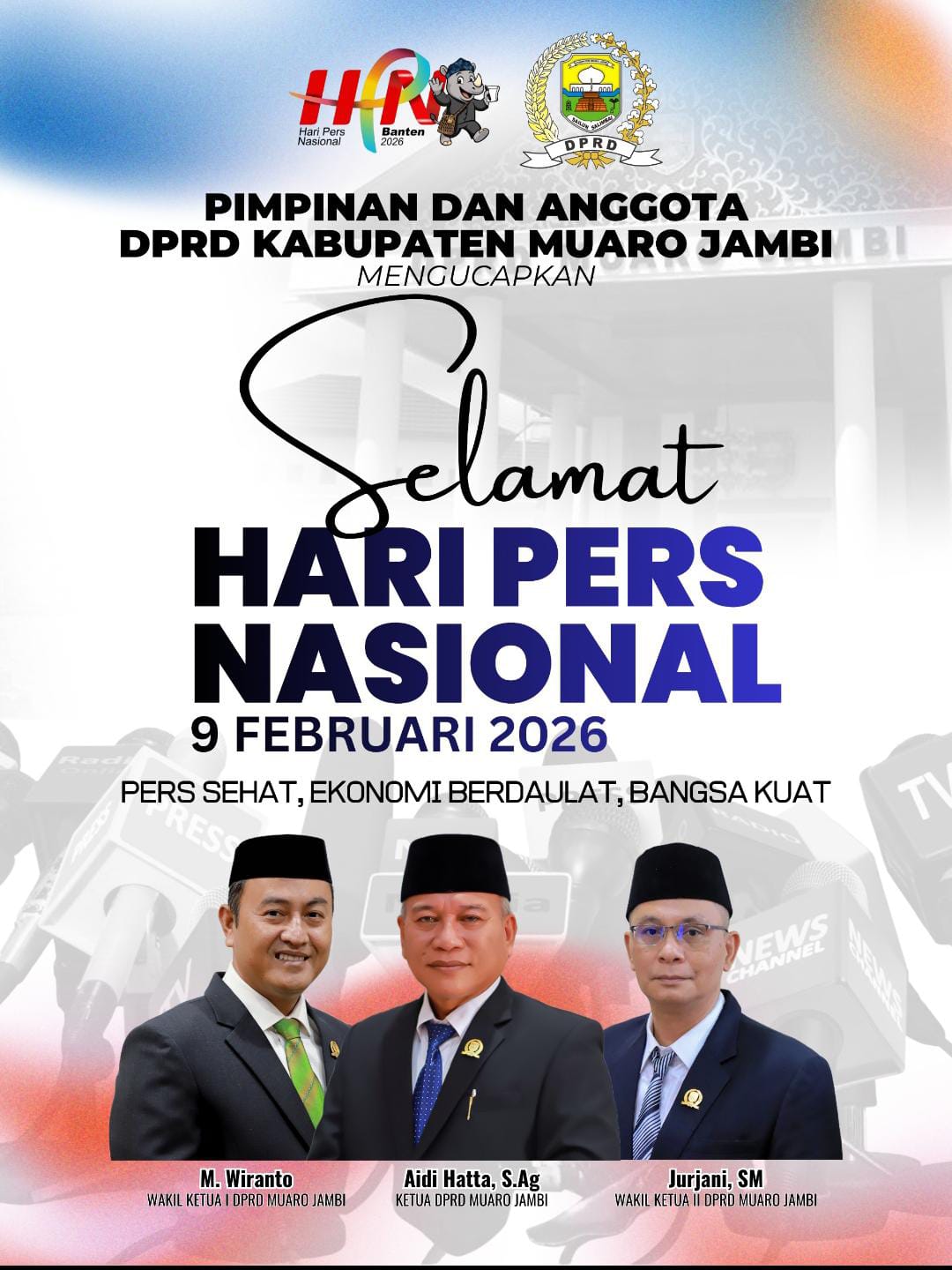 Pimpinan DPRD Muaro Jambi Ucapkan Selamat Hari Pers Nasional 2026